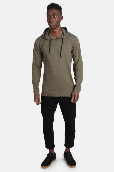 Basic Brand Hooded T-skjorte Army