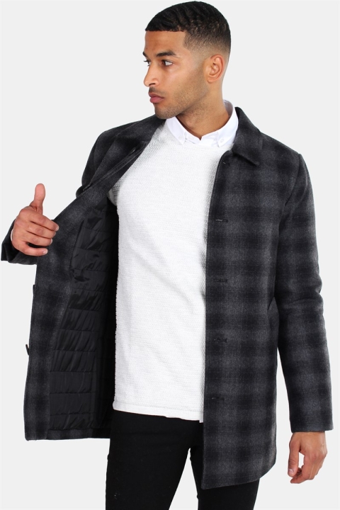 Clean Cut Halmstad Wool Frakk Grey Checked