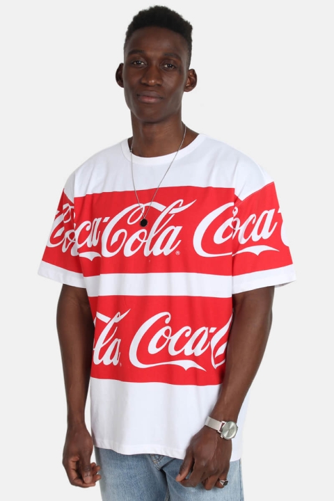 Mister Tee Merchcode Coca Cola Stripe Oversized T-skjorte White