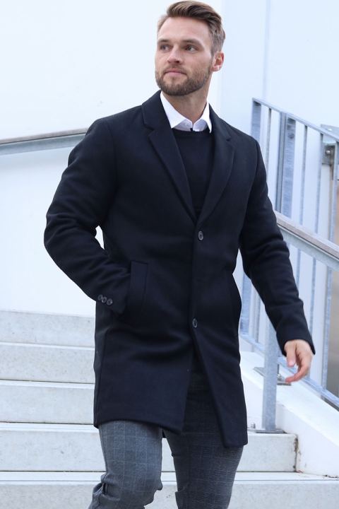 Jack & Jones MOULDER WOOL COAT Black