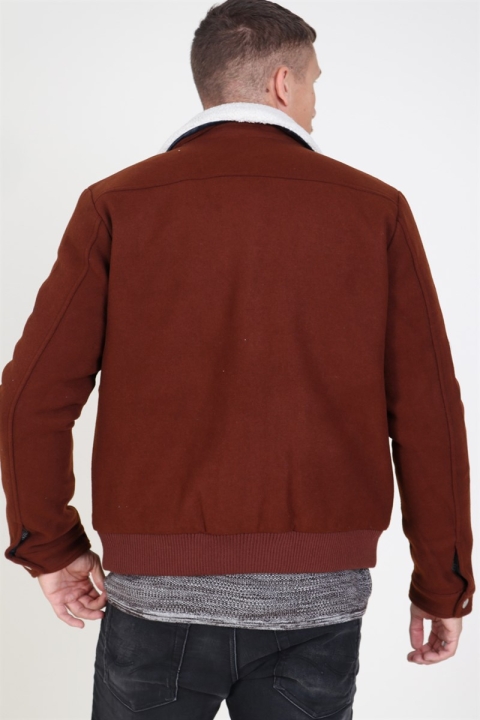 Jack & Jones Magnus Uld Bomber Jakke Cappuccino