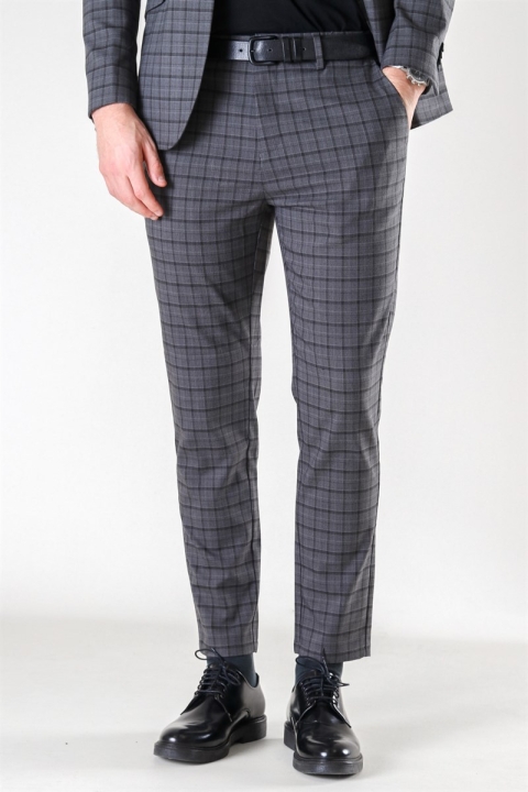 Clean Cut Milano Marcel Pants Grey Checked