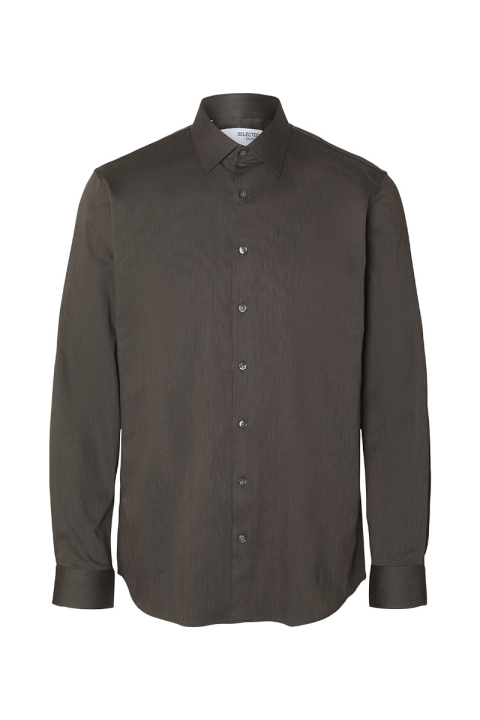 Selected Performance Stretch LS Shirt Morel Mixed Black