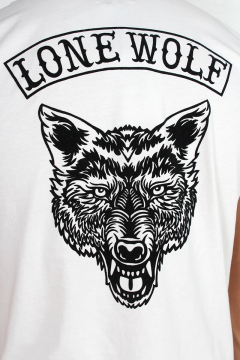 Just Junkies Ganger Wolf T-skjorte Off White