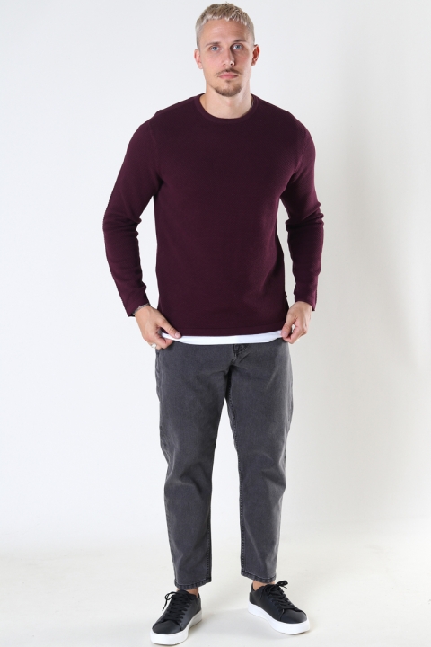 ONLY & SONS ONSPANTER LIFE 12 STRUC CREW KNIT NOOS Winetasting