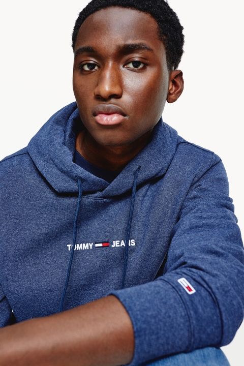 TOMMY JEANS TJM STRAIGHT LOGO HOODIE Twilight Navy