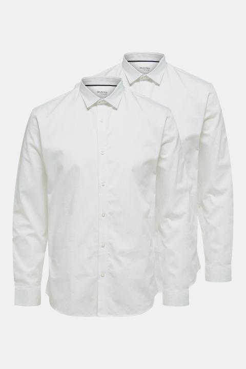 Selected SLHSLIMMULTI SHIRT LS M 2 PACK White With White Combo