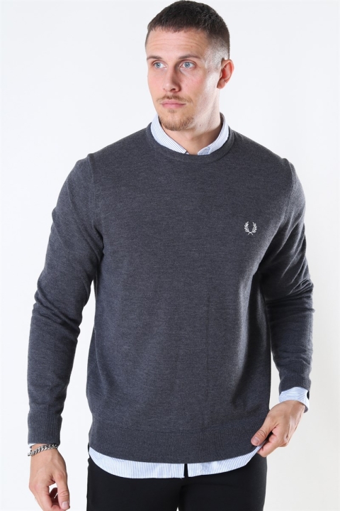 Fred Perry Classic CN Strikke Graphite Marl