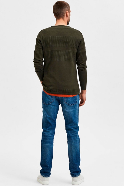 Selected MAINE LS KNIT CREW NECK Forest Night