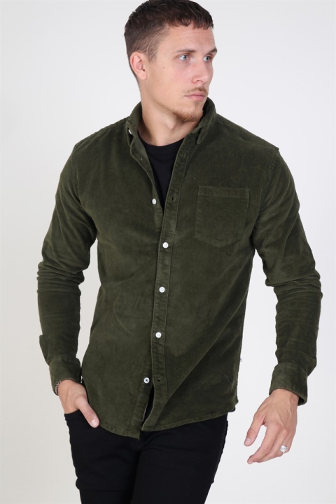 Kronstadt Johan Corduroy Overshirt Olive Green