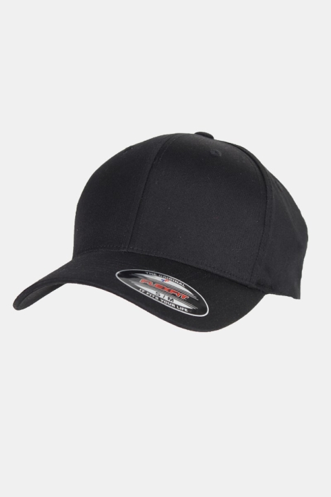 Flexfit Wooly Combed Caps Black/Black