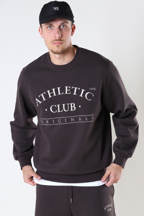 Jack & Jones JORTOBIAS SWEAT CREW NECK KA Seal Brown