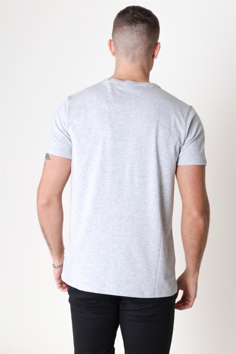 Lindbergh City Print S/S T-shirt Grey Melange