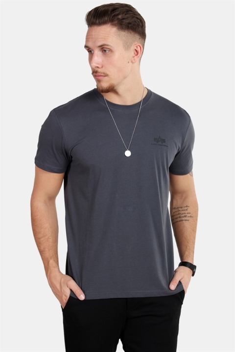 Alpha Industries Basic T-skjorte Small Logo Greyblack/Black