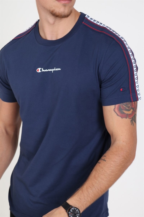Champion Stripe C Logo Crewneck T-skjorte Blå