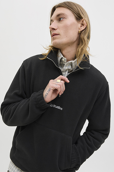 Jack & Jones Soho Fleece Half Zip Black