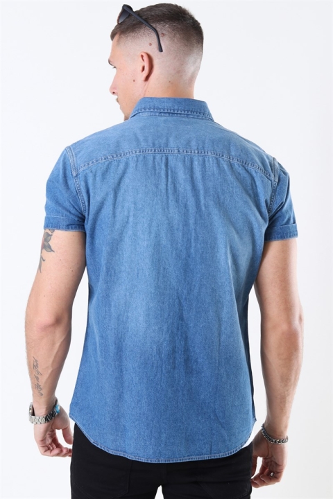 Jack & Jones Sheridan Skjorte S/S Medium Blue Denim