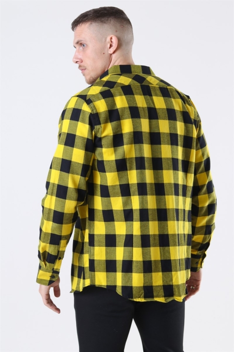 URBAN CLASSICS Checked Flanell Skjorte Black/Honey