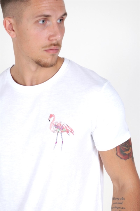 Clean Cut Flamingo T-skjorte White