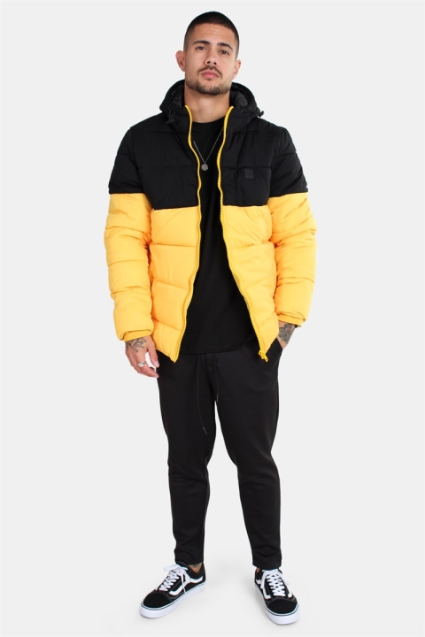 Klokkeban Classics Hooded 2-Tone Puffer Jakke Chrome Yellow/Black