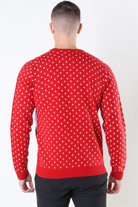 Only & Sons Xmas 7 Funny Top Strikke Pompeian Red