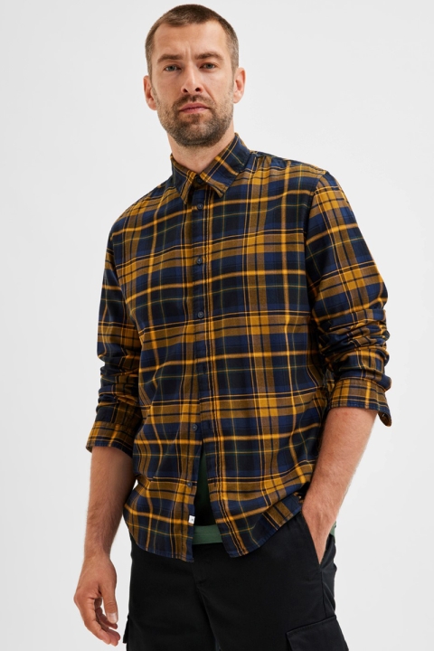 Selected SLHSLIMTRENT SHIRT LS CHECK W Tapenade Checks