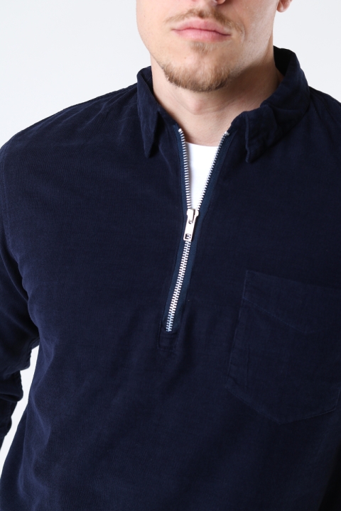 Kronstadt Johan Baby Corduroy half zip shirt Navy