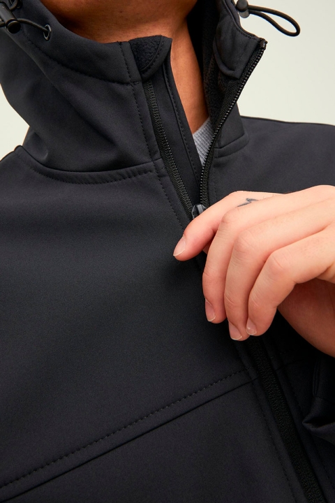 Jack & Jones JJEMARVIN HOOD SOFTSHELL NOOS Black