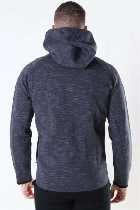 Jack & Jones Sport Sweat Zip Hood Dark Grey Melange