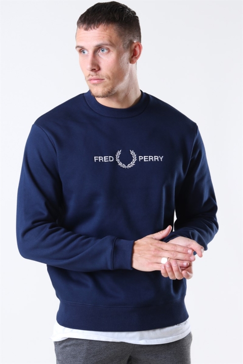 Fred Perry Graphic Sweatshirt Carbon Blue