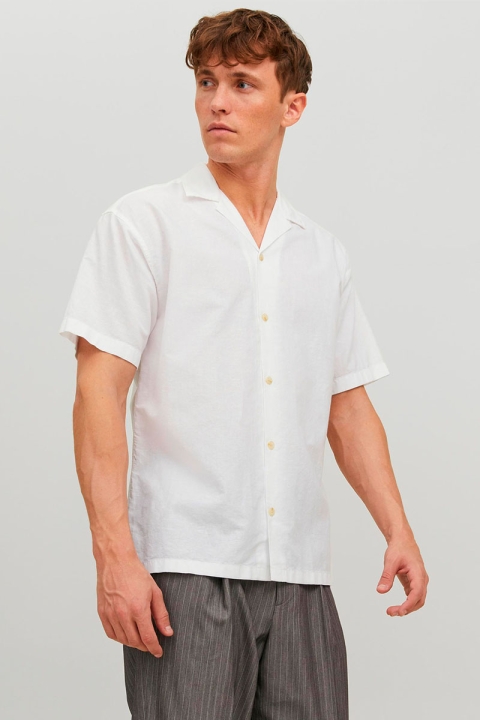 Jack & Jones Summer Linen Resort Shirt SS White
