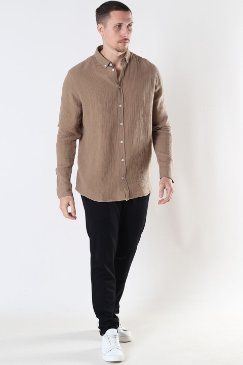 Kronstadt Johan Muslin shirt Sepia tint brown