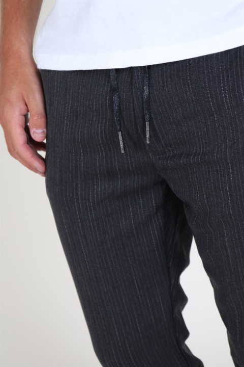 Solid Slim Truc Pinstripe Bukser Dark Grey Melange