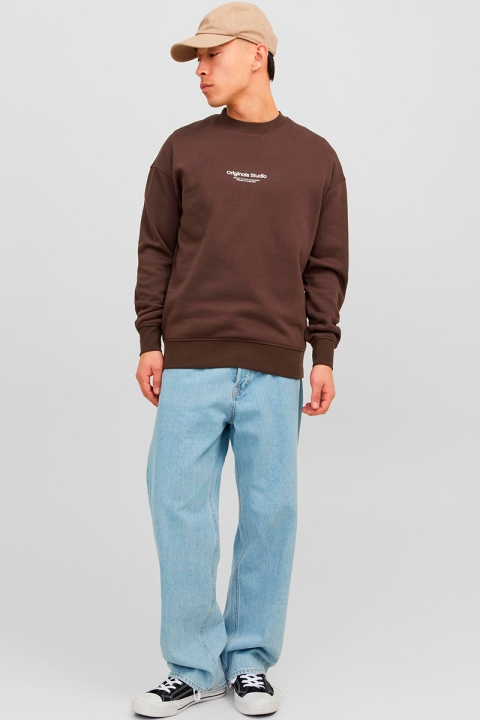 Jack & Jones Vesterbro Sweat Crew Neck Chocolate Brown