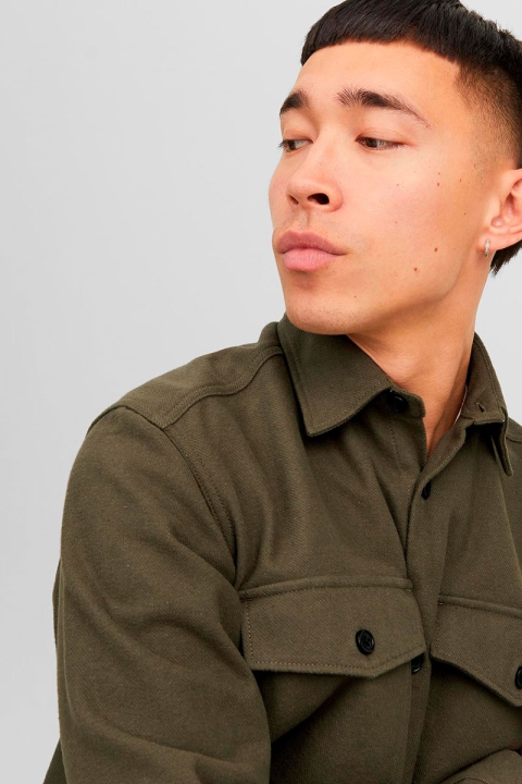 Jack & Jones Roy Solid Overshirt Grape Leaf