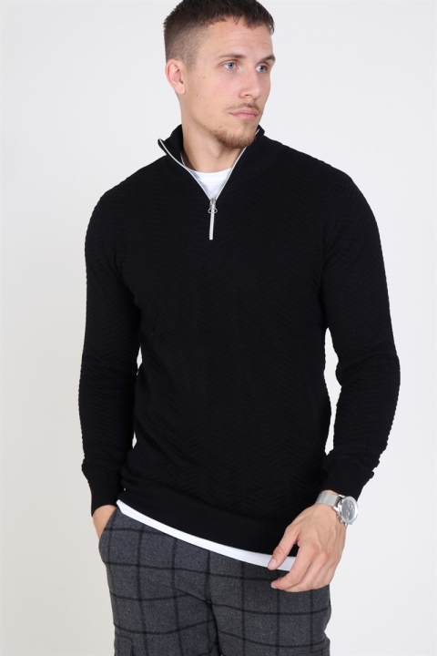 Kronstadt Carlo Half Zip Strikke Black