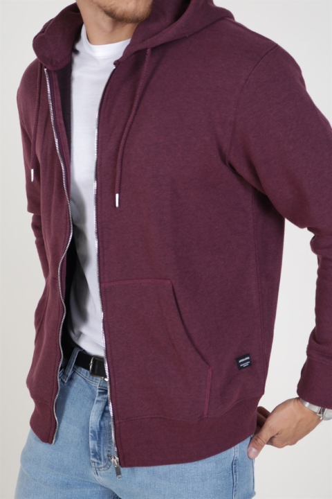 Jack & Jones Soft Genser Zip Hood Port Royale