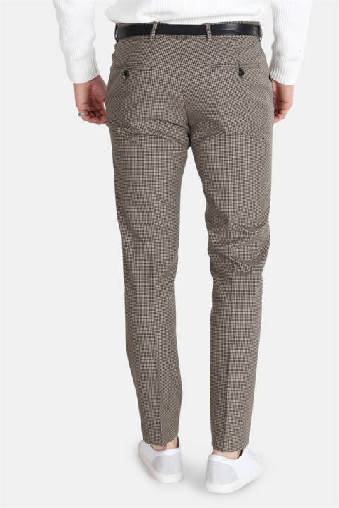 Selected Slim-Riclogan Check Pants Sand