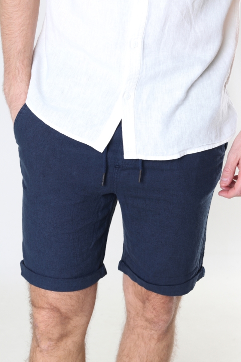 Solid SDTruc Shorts Linen Insignia Blue