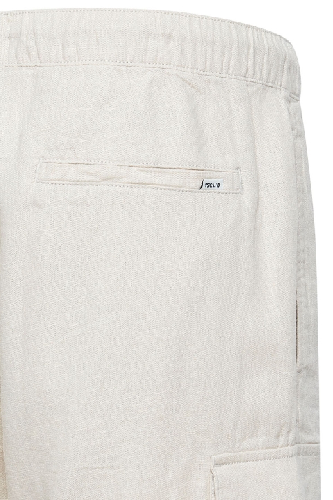 Solid Ferris Cargo Linen Shorts Oatmeal