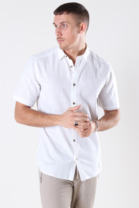 Only & Sons Slub SS Linen Look Skjorte White