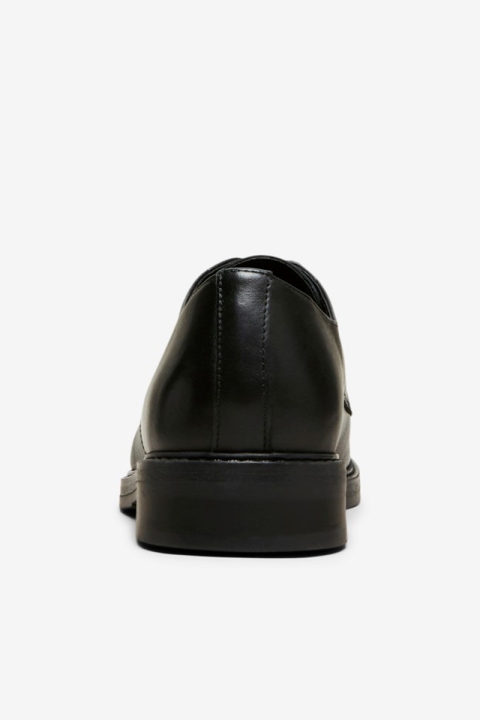 Selected SLHBLAKE LEATHER DERBY SHOE B NOOS Black