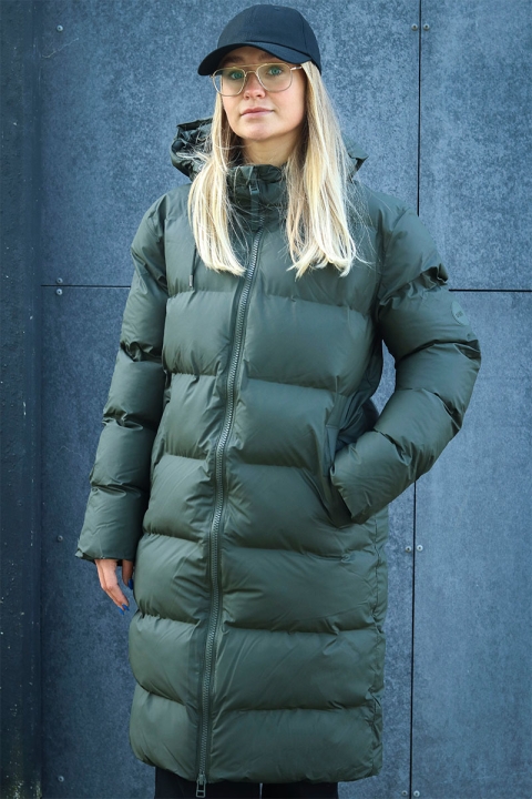 Rains Long Puffer Jacket 03 Green