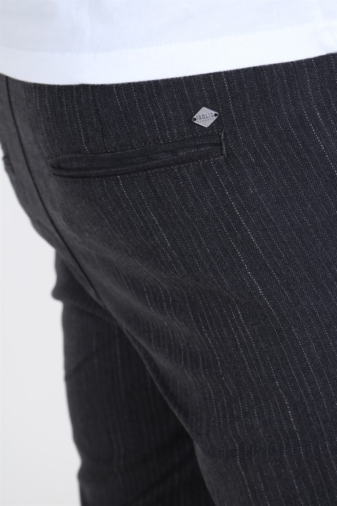Solid Slim Truc Pinstripe Bukser Dark Grey Melange