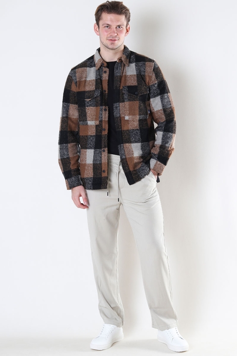 Kronstadt Kurtis Check overshirt Tobacco