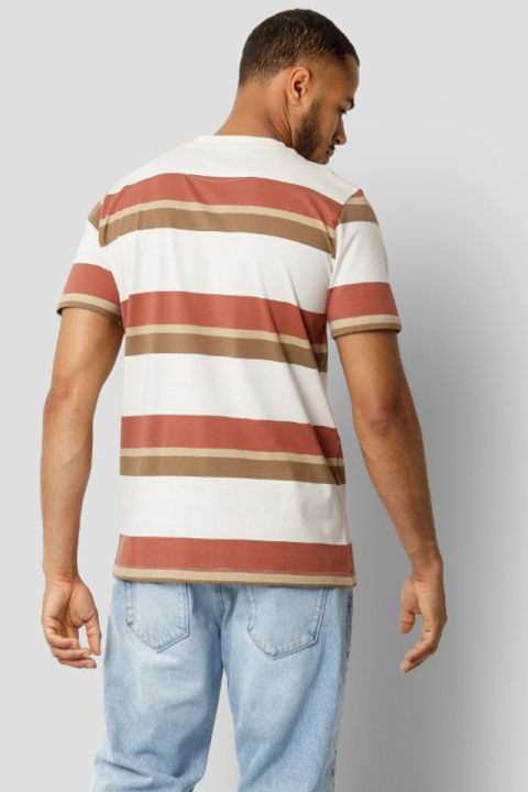 Clean Cut Copenhagen Bradley Cotton Tee Ecru/Rusty Red