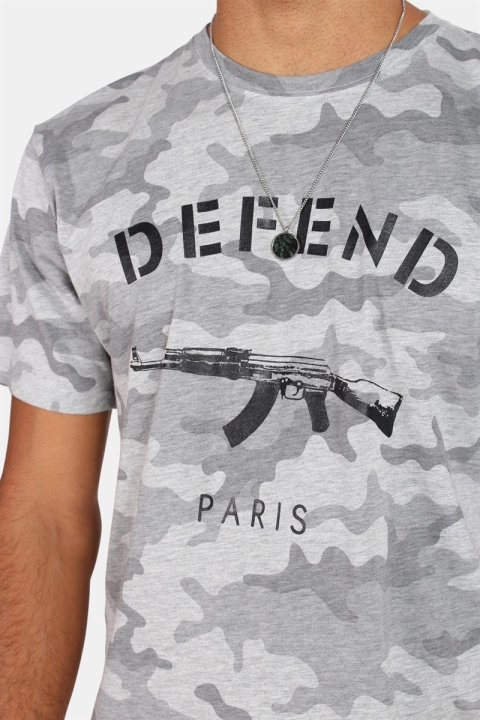 Defend Paris Paris NB T-skjorte Camo H.Grey