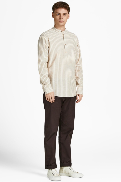 Jack & Jones JPRBLASUMMER HALF PLACKET SHIRT L/S SN Curds & Whey