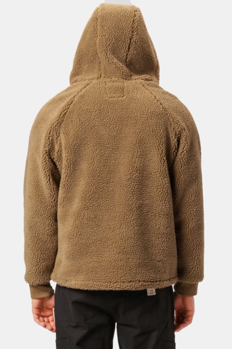 Fat Moose Ben Fleece Half Zip Hood Light Brown