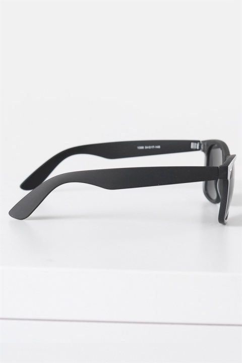 Fashion 1398 Wayfarer Solbriller Black Rubber Grey Lens